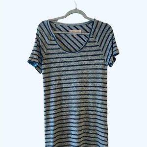 PHILOSOPHY Gray and Blue Woman’s Striped Dress